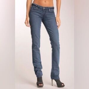 Paige Vintage Blue Heights Low Rise 14” Skinny Jeans- Size 26